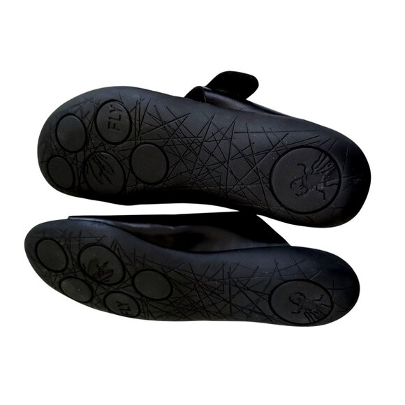 Fly London Mica758fly Bridle Black Leather Mica Flat Sandals Womens Size 8 EU 38 - Picture 2 of 6